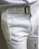 Ανδρικό λευκό παντελόνι με πιέτα